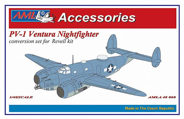 AML A48060 1:48 Lockheed PV-1 Ventura nightfighter conversion set with gun nose, night exhausts, radar aerials AI Mk.IV