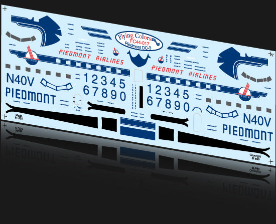 Flying Colors FC44017 1:144 Douglas DC-3 Dakota PIEDMONT N40V etc