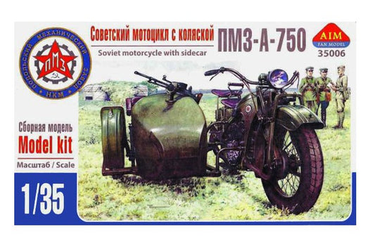 Aim Fan Model AFM35006 1:35 Soviet PMZ-A-750 motorcycle with sidecar