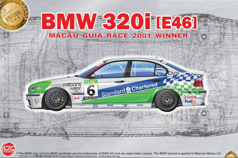 Nunu Model Kit 24041 1:24 BMW 320i Macau Guia Race 2001 Winner