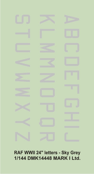 Mark I Decals DMK14448 1:144 RAF WWII 24 inches Grey letters, 2 sets scale height: 4.2 mm