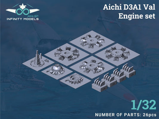 Infinity Models 3206-4 1:32 Aichi D3A1 Val Engine Set