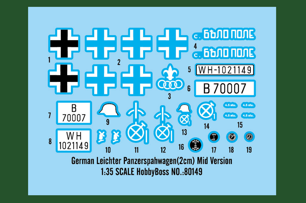 Hobby Boss 80149 1:35 German Leichter Panzerspahwagen (2cm) Mid Version