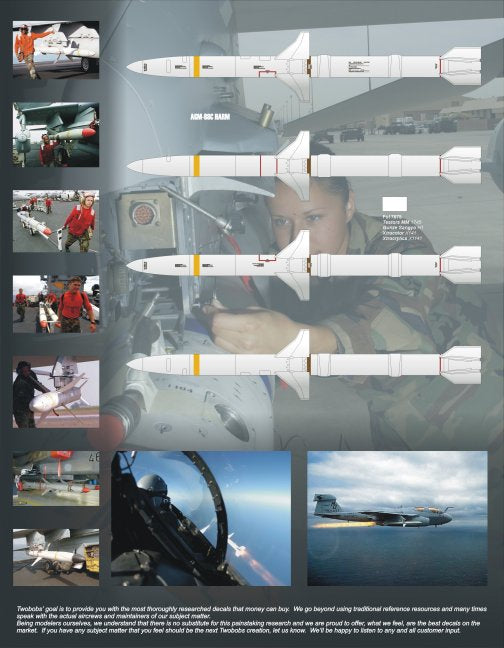 Two Bobs 48095 1:48 Missile Markings for AGM-88 HARM and AIM-120B/C AMRAAM