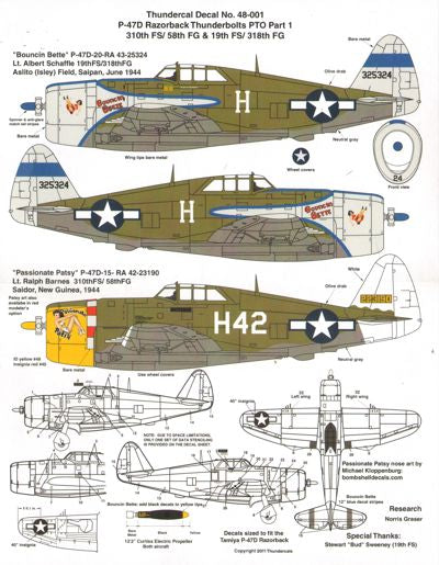 Thundercals 48001 1:48 Republic P-47D Thunderbolt 'Razorback' PTO Part 1
