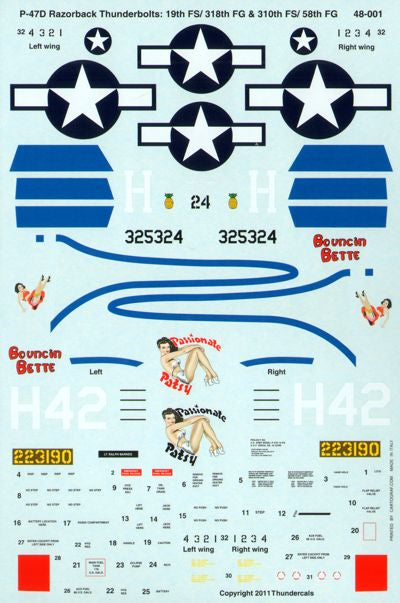 Thundercals 48001 1:48 Republic P-47D Thunderbolt 'Razorback' PTO Part 1