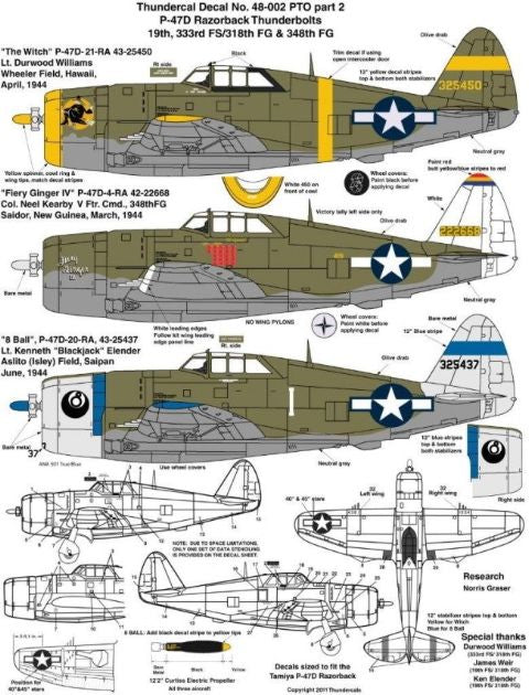 Thundercals 48002 1:48 Republic P-47D Thunderbolt 'Razorback' PTO Part 2