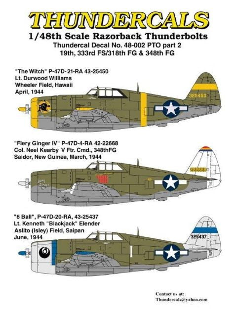 Thundercals 48002 1:48 Republic P-47D Thunderbolt 'Razorback' PTO Part 2