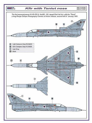 AML A72034 1:72 IAI Kfir RC-2 / Tsniut camera nose	 conversion set
