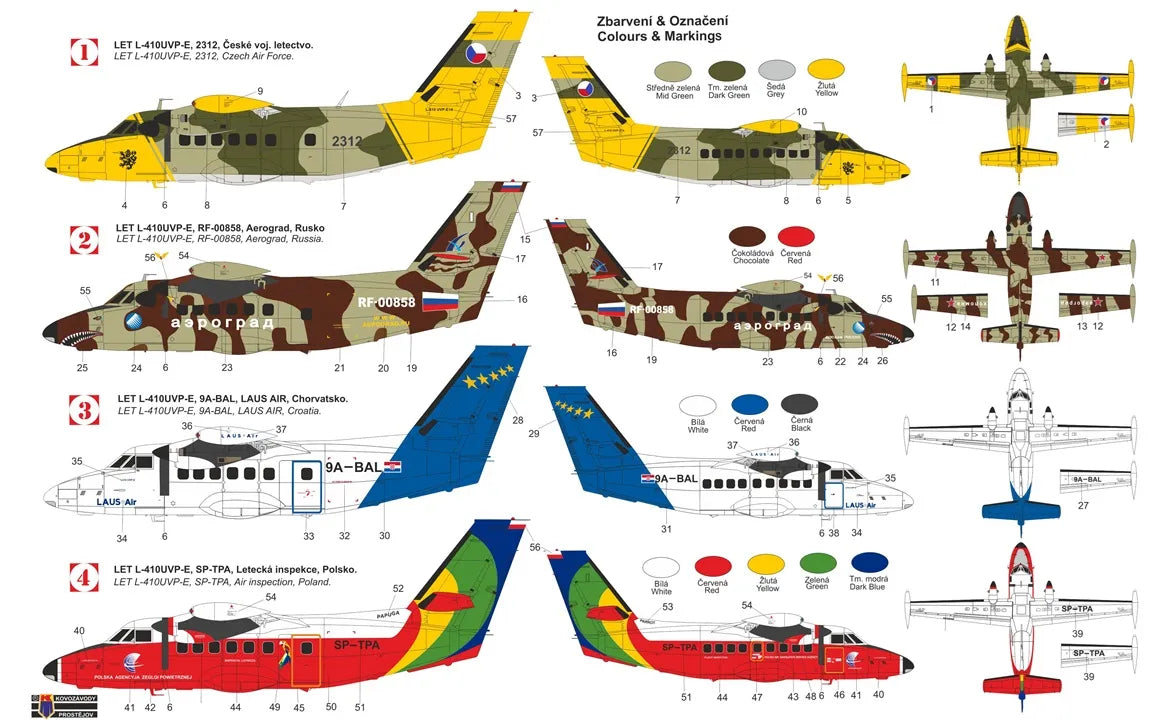 Kovozavody Prostejov 72457 1:72 Let L-410 Turbolet