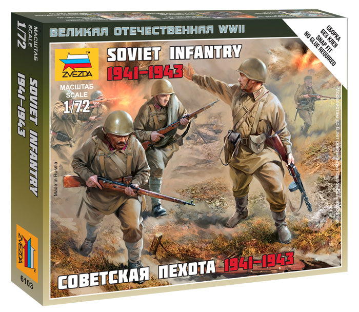 Zvezda 6103 1:72 Soviet Infantry 1941-1943 - Snap Fit