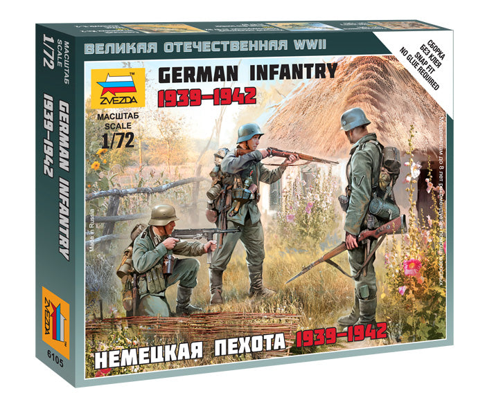 Zvezda 6105 1:72 German Infantry 1939-1942 (WWII) - Snap Fit