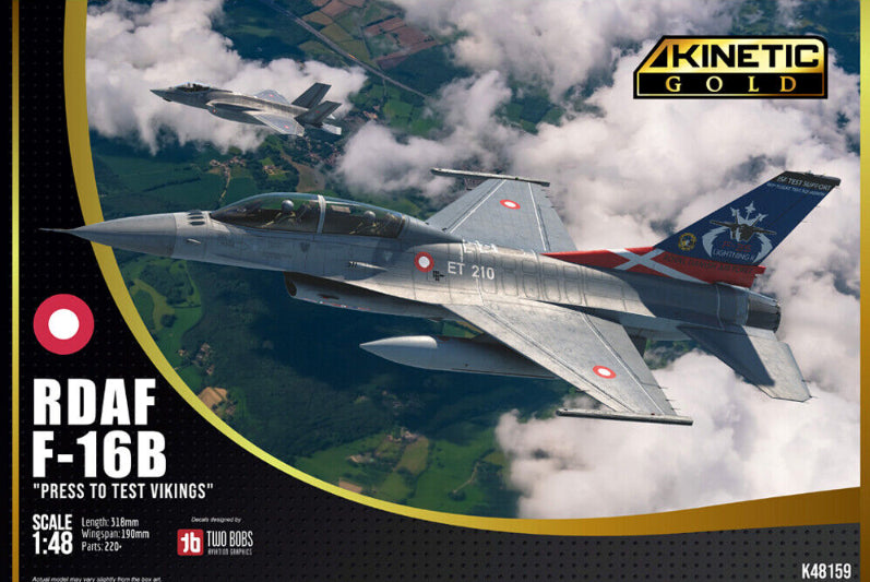 Kinetic Model Kits 48159 1:48 General-Dynamics F-16B Press to Test Vikings