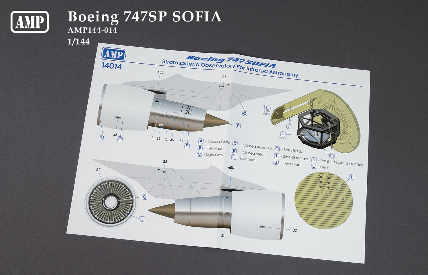 AMP 144014 1:144 Boeing 747 Airborne Telescope SOFIA