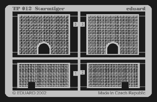 Eduard TP012 1:35 Sturmtiger 38cm Assault Mortar engine grilles for Tamiya