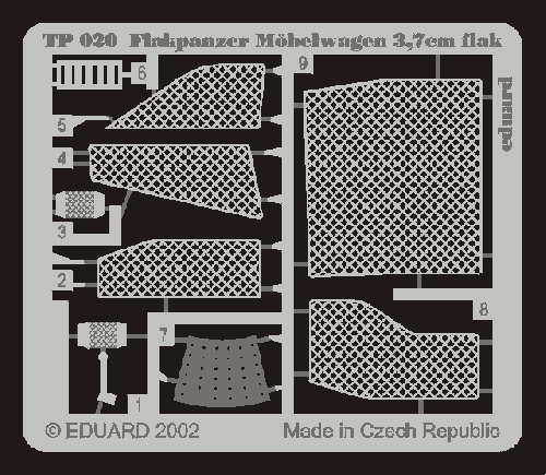 Eduard TP020 1:35 Flakpanzer Mobelwagen 3,7 cm flak grilles