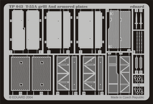 Eduard TP043 1:35 Soviet T-55A grilles and armoured plates