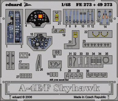 Eduard FE273 1:48 A-4E/A-4F Skyhawk to be used with Hasegawa