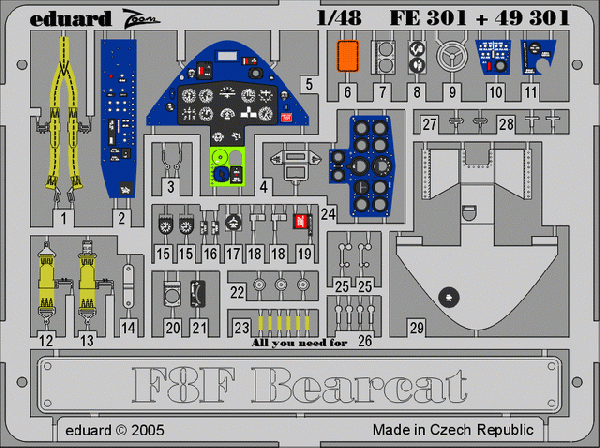 Eduard FE301 1:48 F8F Bearcat to be used with Academy