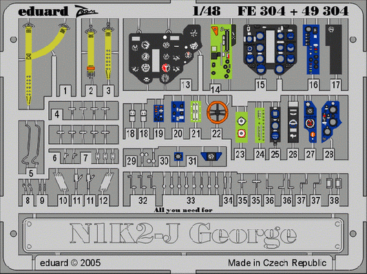 Eduard FE304 1:48 Kawanishi N1K2-J 'George' to be used with Hasegawa