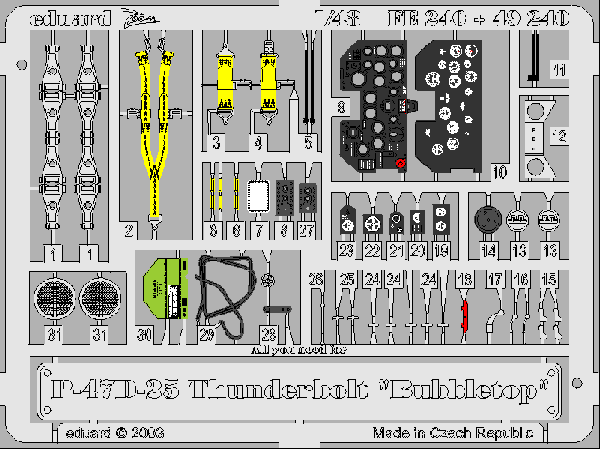 Eduard FE240 1:48 P-47D-25 'Bubble'  to be used with Tamiya