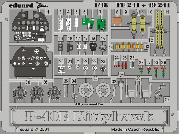 Eduard FE241 1:48 P-40E Kittyhawk/Warhawk  to be used with AMTech