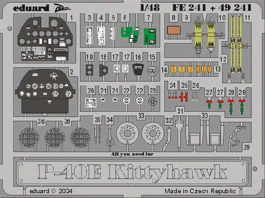 Eduard FE241 1:48 P-40E Kittyhawk/Warhawk  to be used with AMTech