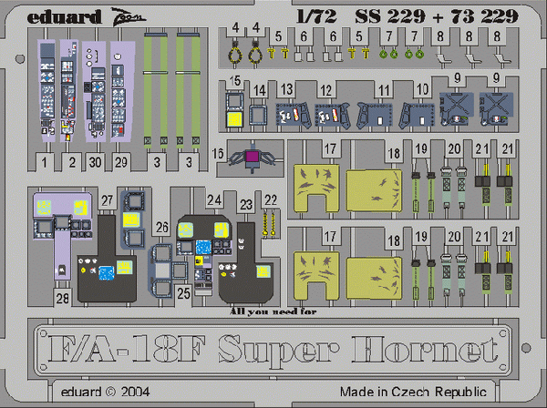 Eduard SS229 1:72 Boeing F/A-18F Super Hornet PRE-PAINTED IN COLOUR!