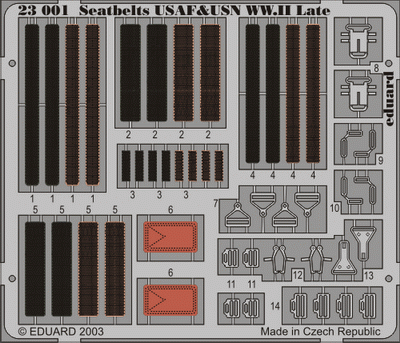 Eduard 23001 1:24 USAF and USN WWII seatbelts