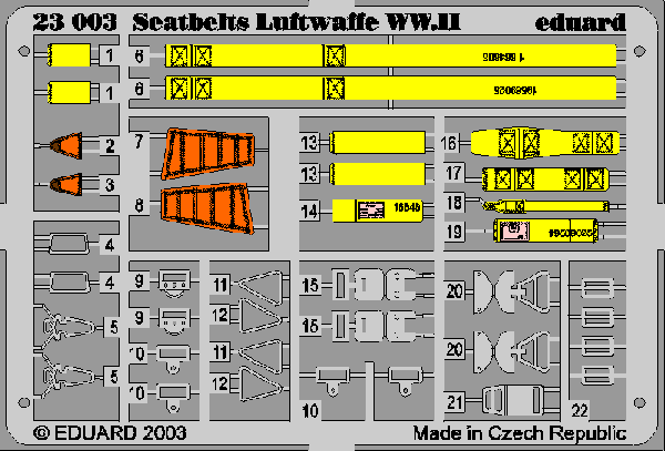 Eduard 23003 1:24 Luftwaffe WWII seatbelts