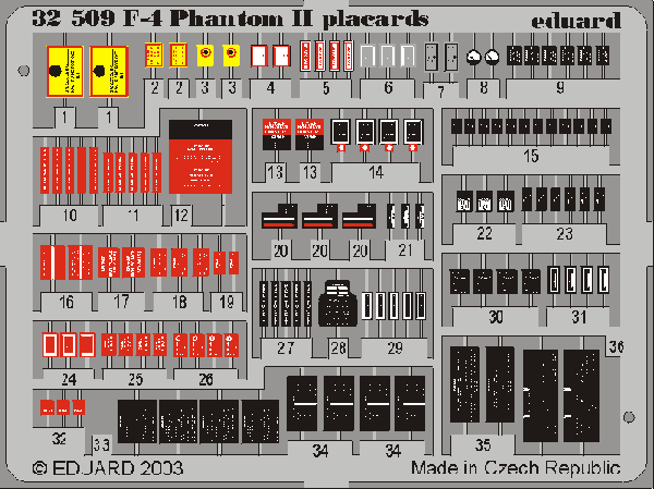 Eduard 32509 1:32 McDonnell F-4 Phantom placards