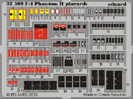 Eduard 32509 1:32 McDonnell F-4 Phantom placards