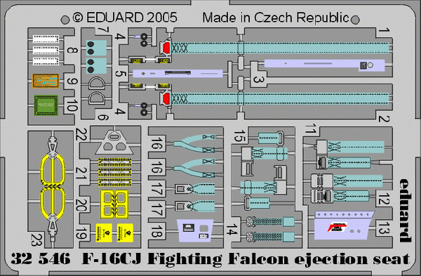 Eduard 32546 1:32 F-16CJ Fighting Falcon Fighting ejection seat detailing