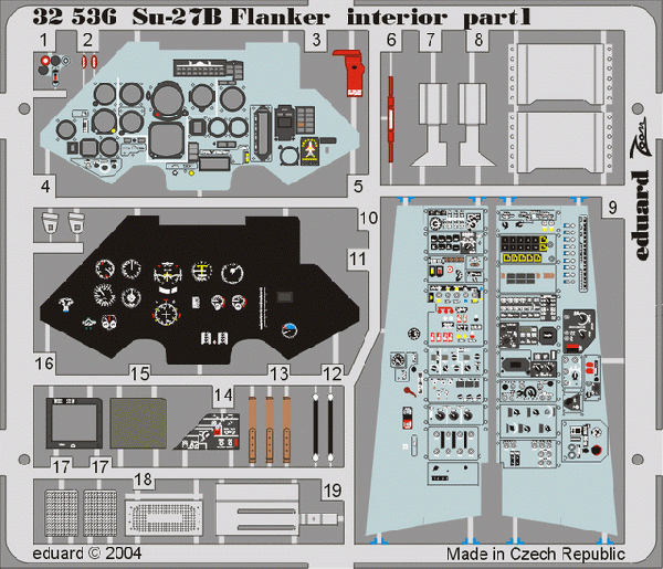 Eduard 32536 1:32 Sukhoi Su-27B Flanker interior