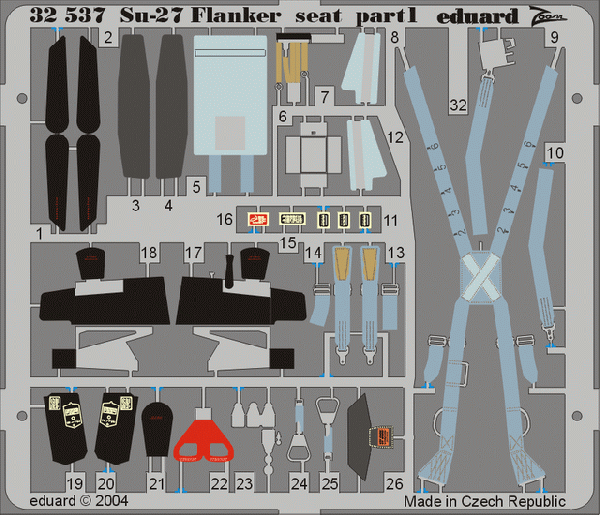 Eduard 32537 1:32 Sukhoi Su-27 Flanker ejection seat detailing