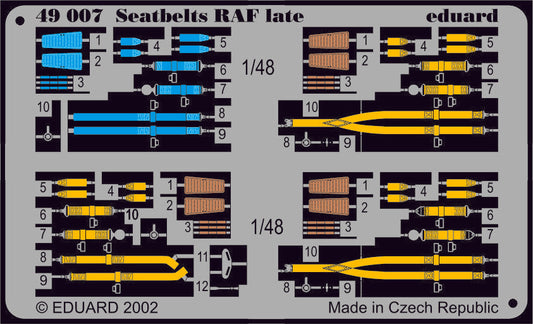 Eduard 49007 1:48 RAF Q-type late seatbelts