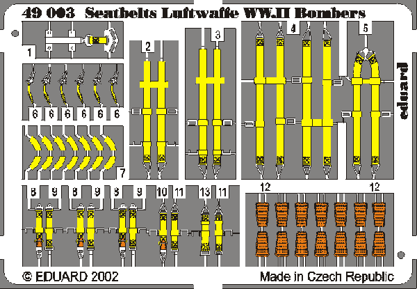 Eduard 49003 1:48 seatbelts Luftwaffe WWII bombers