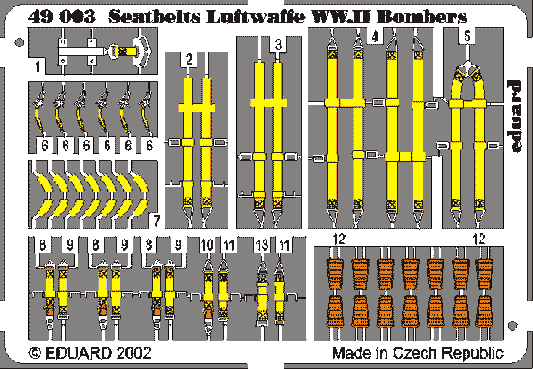 Eduard 49003 1:48 seatbelts Luftwaffe WWII bombers