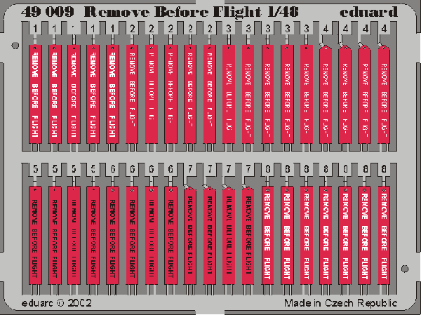 Eduard 49009 1:48 Remove Before Flight / RBF tags