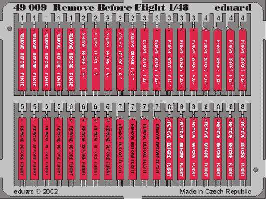 Eduard 49009 1:48 Remove Before Flight / RBF tags