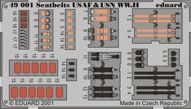 Eduard 49001 1:48 USAF and USN WWII seatbelts