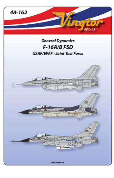Vingtor Decals VTH48-162 1:48 General Dynamics F-16 Full Scale Development test aircraft