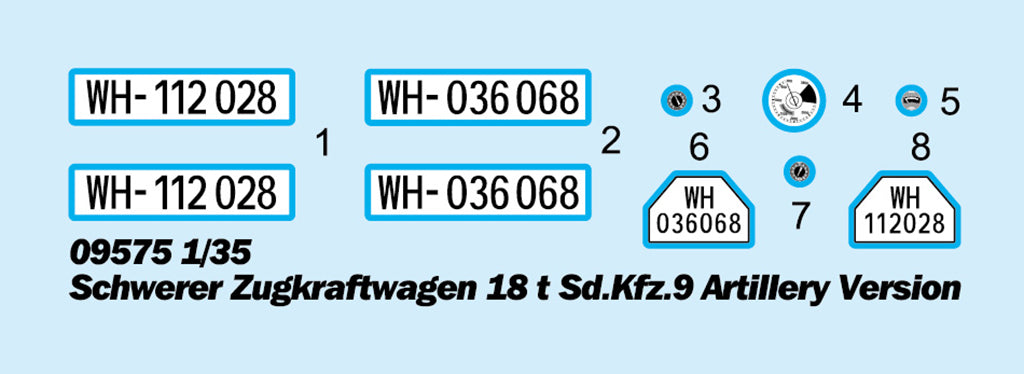 Trumpeter 09575 1:35 Schwerer Zugkraftwagen 18t Sd.Kfz.9 Artillery Version