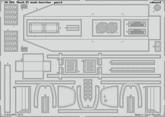 Eduard 36303 1:35 WWI British Mk.IV Tank Male interior