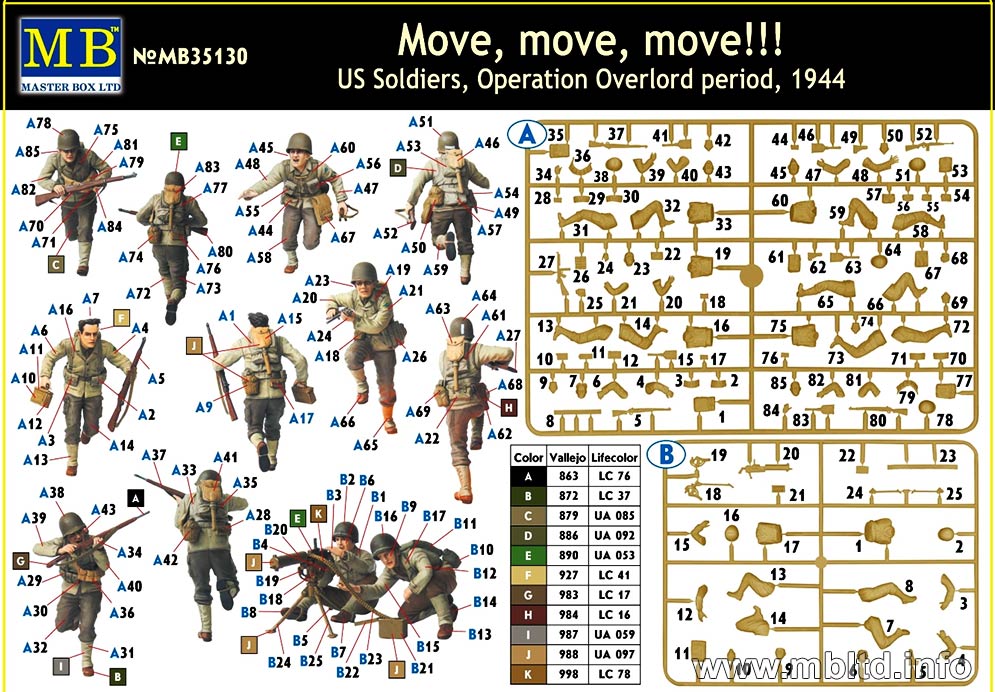 Master Box MB35130 1:35 U.S. Soldiers, Operation Overlord 'Move, Move, Move!'