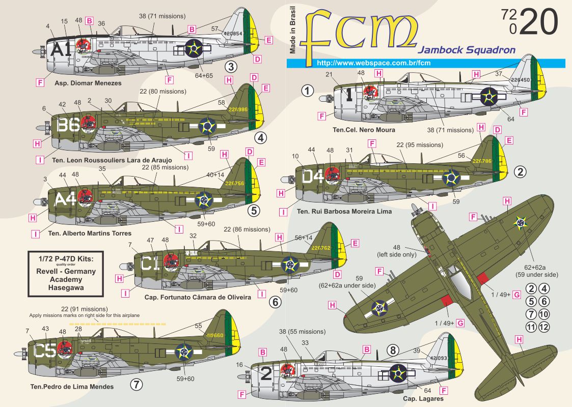 FCM 72020 1:72 Republic P-47D - Squadron Jambock - Italia 1945