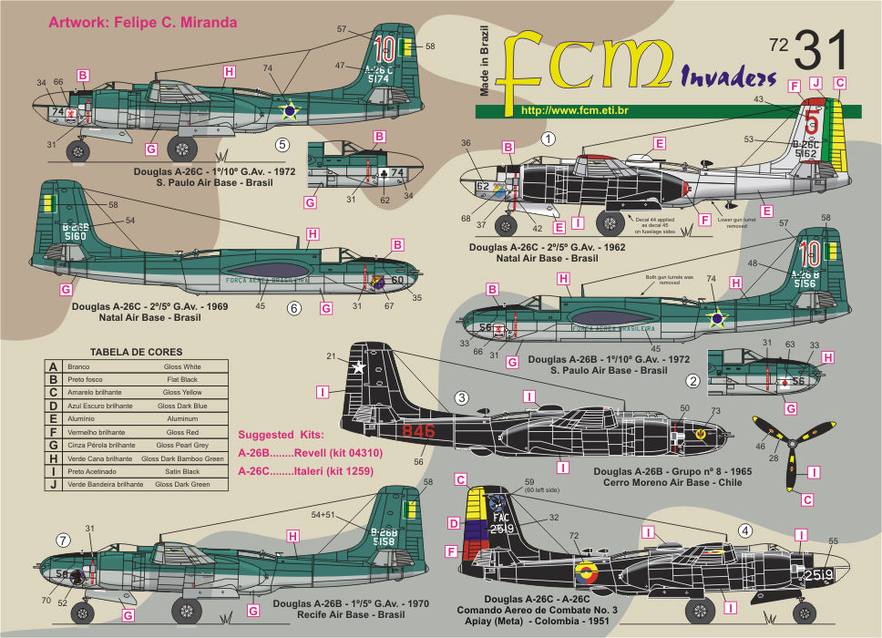 FCM 72031 1:72 South American Douglas A-26 Invader