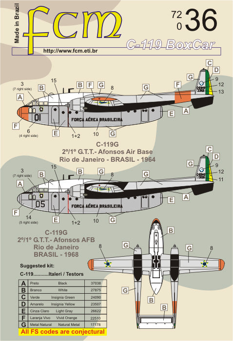 FCM 72036 1:72 Fairchild C-119 Flying Boxcar - FAB