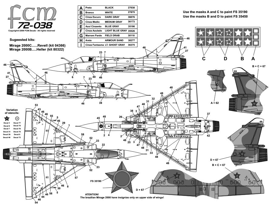 FCM 72038 1:72 Dassault Mirage 2000 - Brazil & Peru