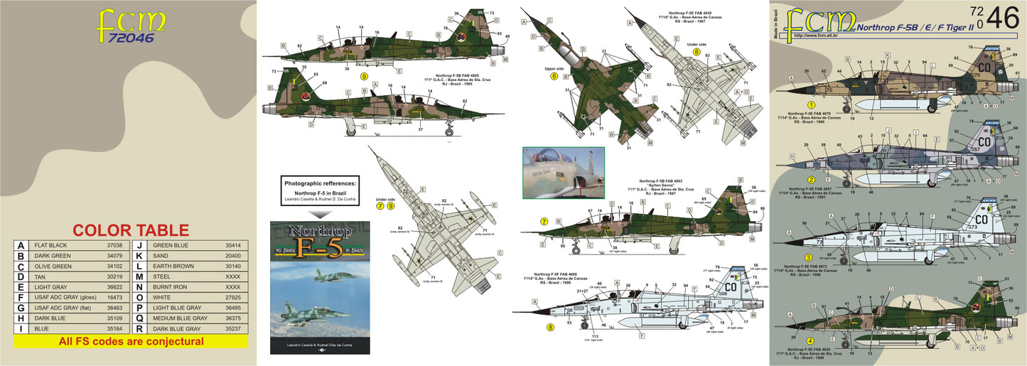 FCM 72046 1:72 Northrop F-5B/E & F - Brazilian Air Force